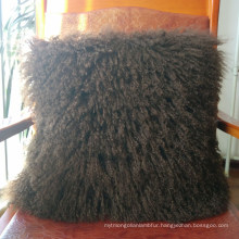 Mongolian Sofa Wholesale Long Pile Lamb Fur Pillow Cover Cushion